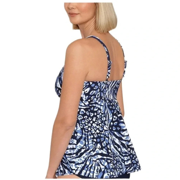 Swim Solutions Plus Size Underwire Bust Support Tankini Top Swimsuit Size 16 NWT - Picture 4 of 12